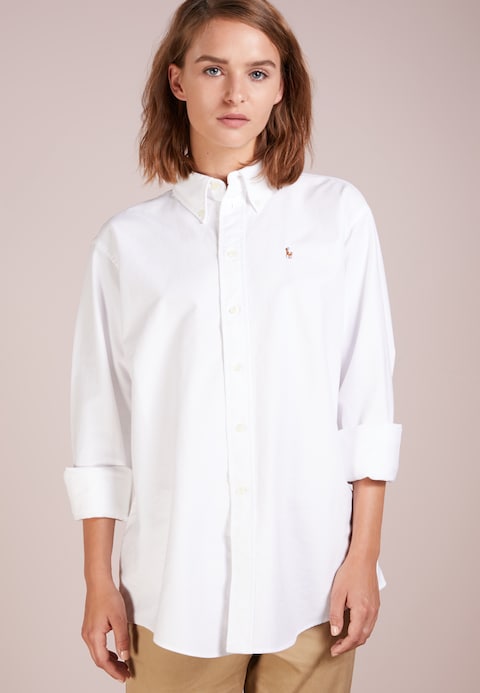 ralph lauren white button down shirt women's